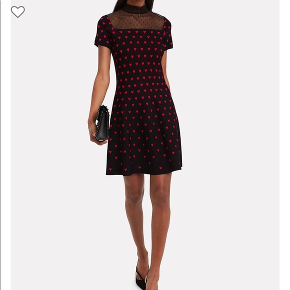 RedValentino heart jacquard stretch viscose dress - Picture 2 of 8